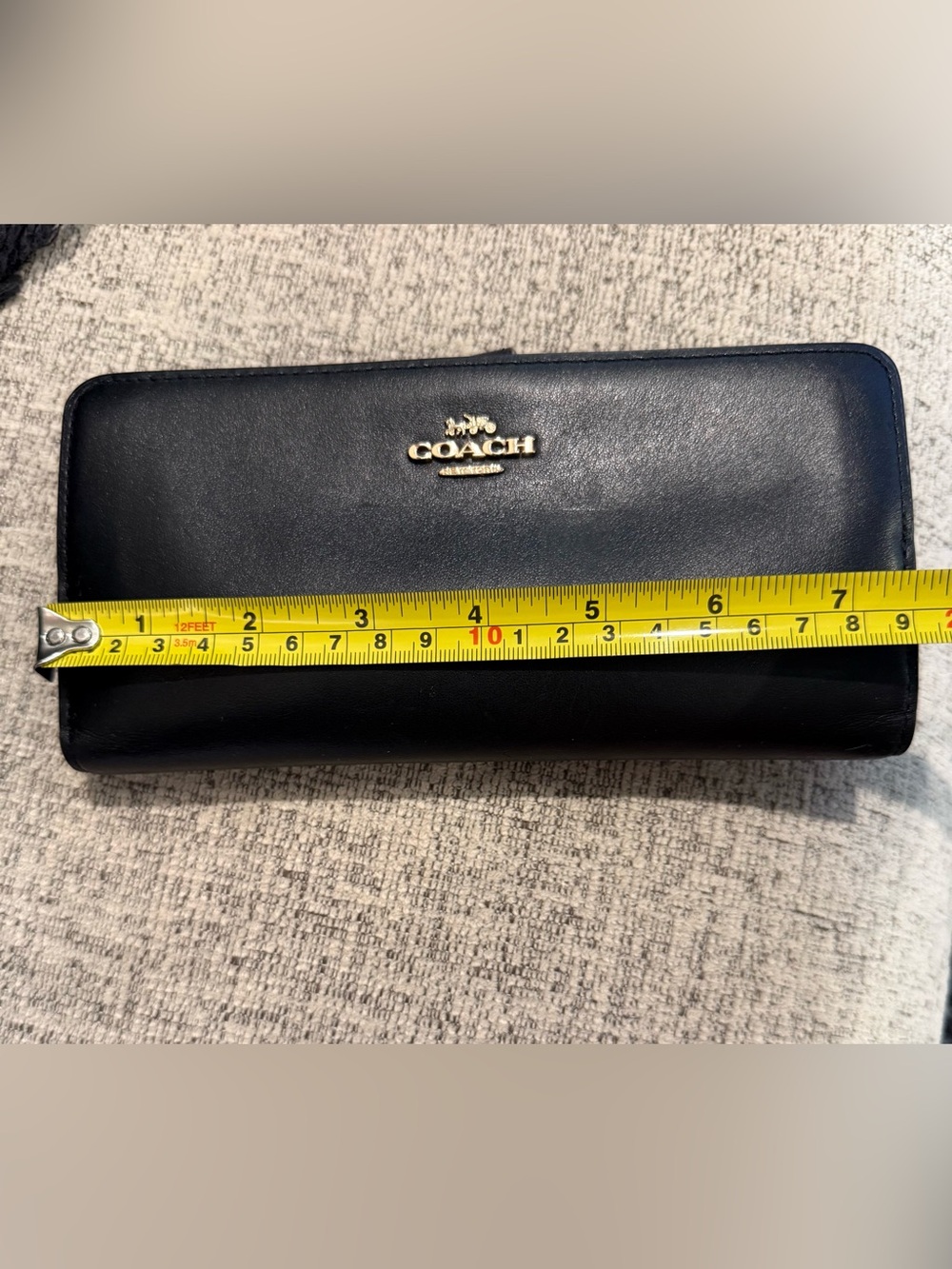 Coach Black Leather Women’s Wallet with Gold Coach Logo